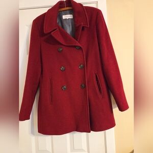 Calvin Klein Women's Burgundy Peacoat Size 12 Excellent